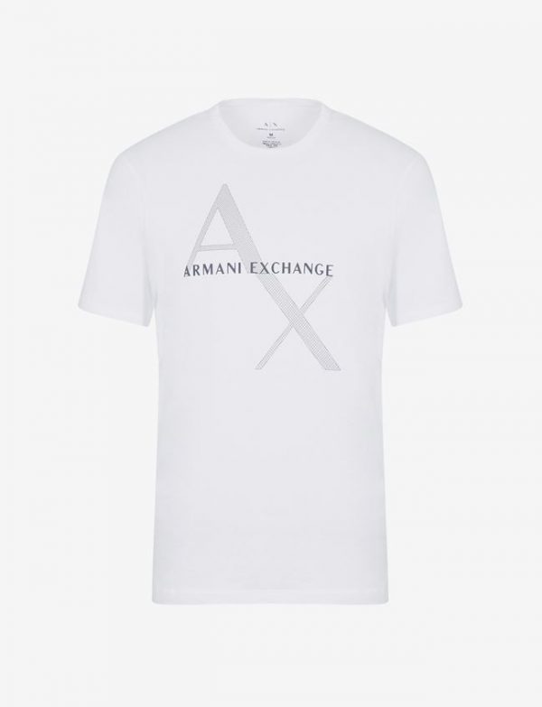 ARMANI EXCHANGE-T-shirt regular fit in cotone con logo BIANCA