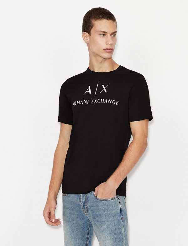ARMANI EXCHANGE- T-Shirt Uomo Slim Fit in Cotone Nero