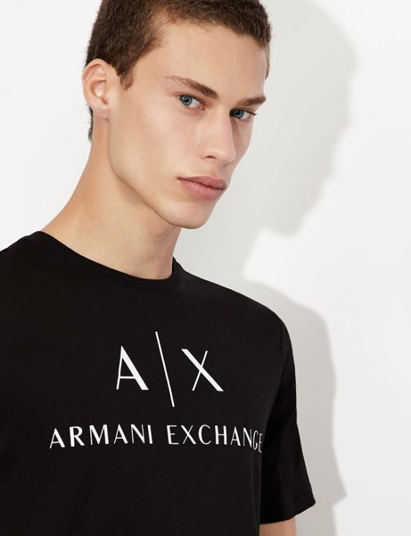 ARMANI EXCHANGE- T-Shirt Uomo Slim Fit in Cotone Nero