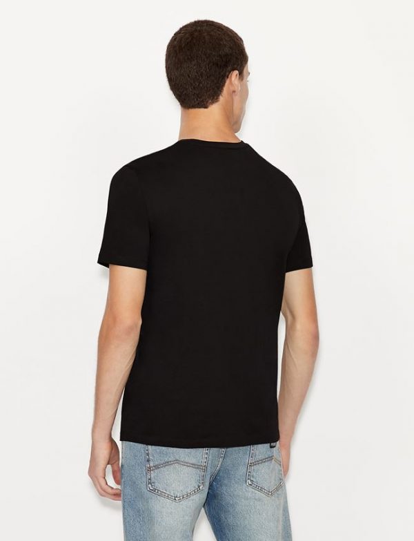 ARMANI EXCHANGE- T-Shirt Uomo Slim Fit in Cotone Nero