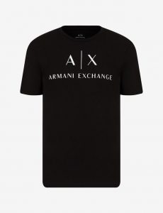 ARMANI EXCHANGE- T-Shirt Uomo Slim Fit in Cotone Nero