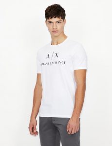 ARMANI EXCHANGE – T-Shirt Uomo Slim Fit in Cotone Bianco