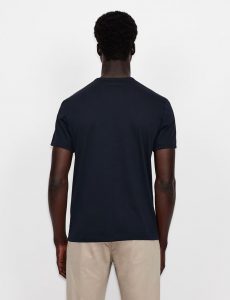 ARMANI EXCHANGE-T-shirt regular fit in cotone con logo Blue Navy