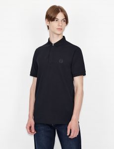 ARMANI EXCHANGE-Polo slim fit Blue navy in piquet stretch