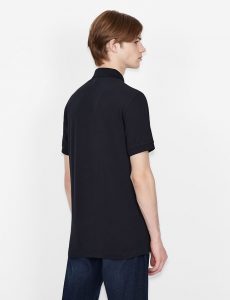 ARMANI EXCHANGE-Polo slim fit Blue navy in piquet stretch