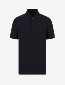 ARMANI EXCHANGE-Polo slim fit Blue navy in piquet stretch