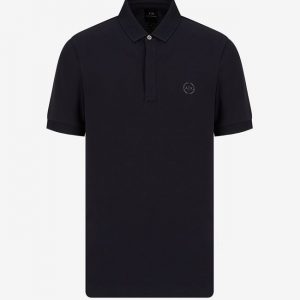 ARMANI EXCHANGE-Polo slim fit Blue navy in piquet stretch