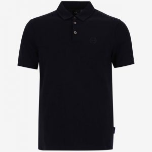 ARMANI EXCHANGE-Polo in piquet di cotone stretch Blue Navy