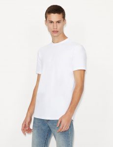 ARMANI EXCHANGE-T-shirt Bianca slim fit in cotone stretch