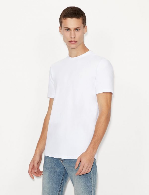 ARMANI EXCHANGE-T-shirt Bianca slim fit in cotone stretch