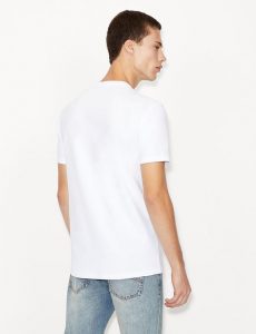 ARMANI EXCHANGE-T-shirt Bianca slim fit in cotone stretch