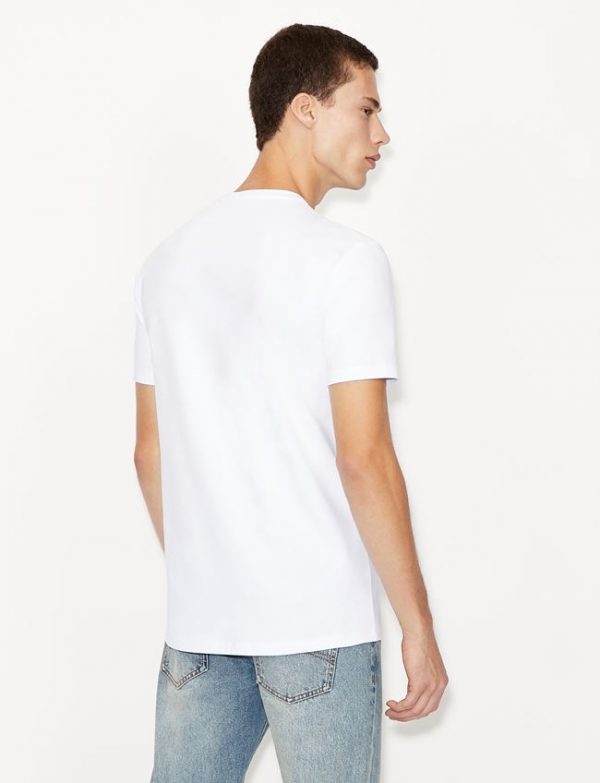 ARMANI EXCHANGE-T-shirt Bianca slim fit in cotone stretch