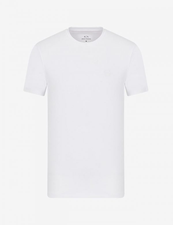 ARMANI EXCHANGE-T-shirt Bianca slim fit in cotone stretch