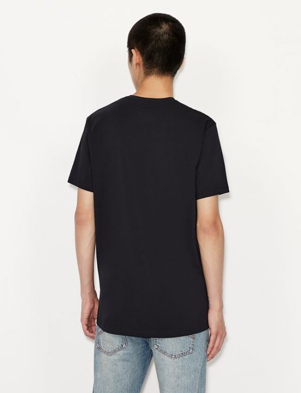 ARMANI EXCHANGE-T-shirt Blue Navy slim fit in cotone stretch
