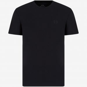 ARMANI EXCHANGE-T-shirt Blue Navy slim fit in cotone stretch
