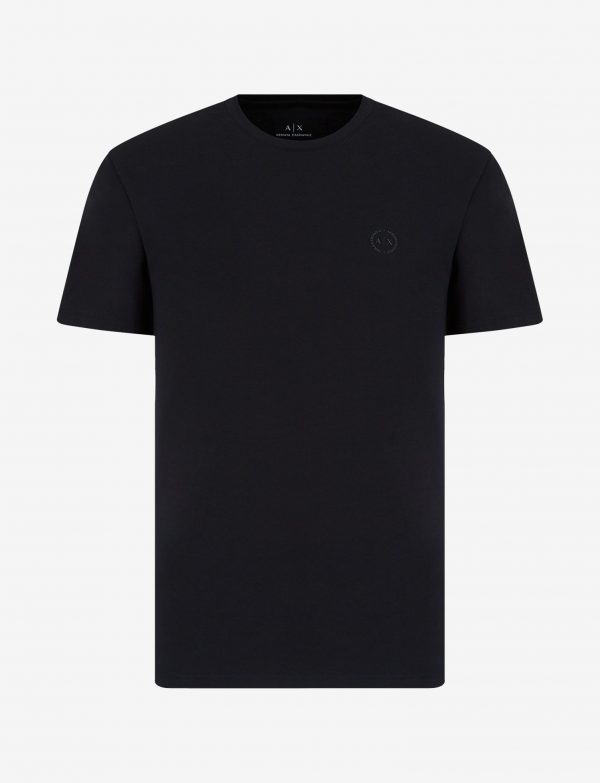 ARMANI EXCHANGE-T-shirt Blue Navy slim fit in cotone stretch
