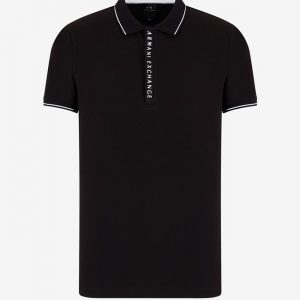 ARMANI EXCHANGE – Polo Uomo in Jersey di Cotone Stretch Nera