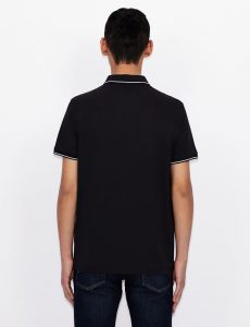 ARMANI EXCHANGE – Polo Uomo in Jersey di Cotone Stretch Blu Navy