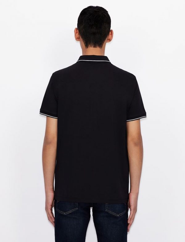 ARMANI EXCHANGE – Polo Uomo in Jersey di Cotone Stretch Blu Navy