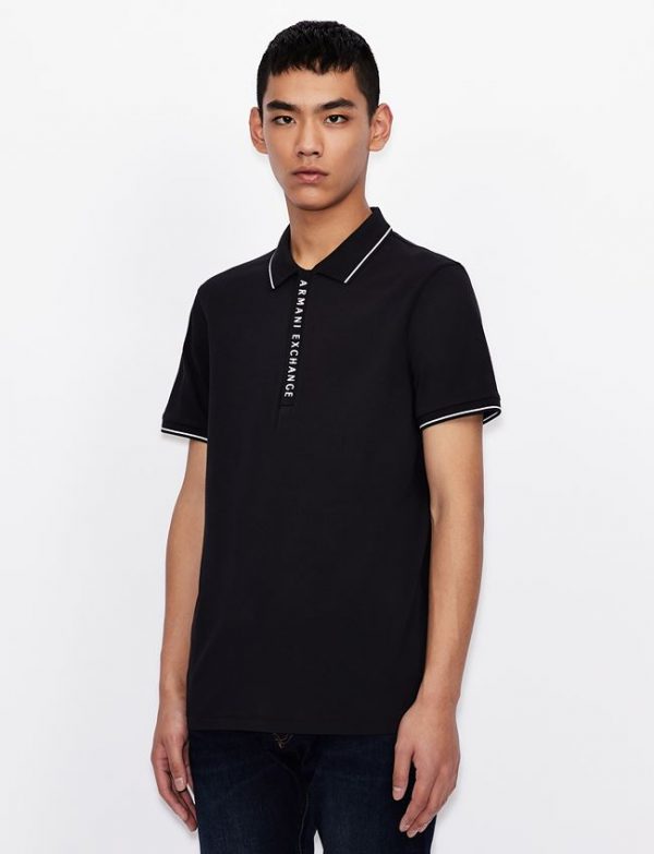 ARMANI EXCHANGE – Polo Uomo in Jersey di Cotone Stretch Blu Navy