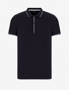 ARMANI EXCHANGE – Polo Uomo in Jersey di Cotone Stretch Blu Navy
