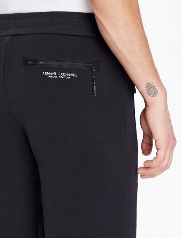 ARMANI EXCHANGE-Bermuda in felpa di cotone Blue Navy