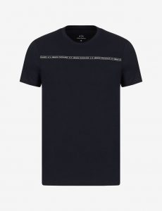 ARMANI EXCHANGE-T-shirt  Blue Navy slim fit in cotone