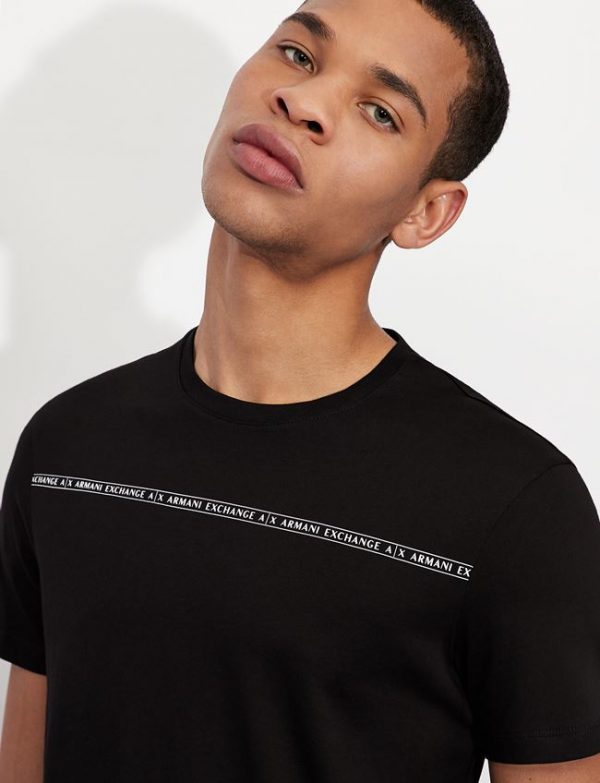 ARMANI EXCHANGE-T-shirt Nera slim fit in cotone