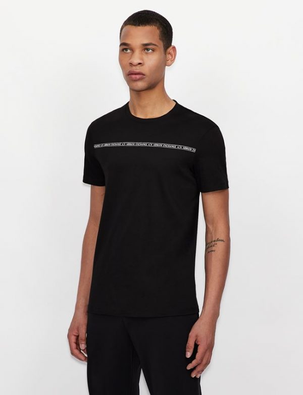 ARMANI EXCHANGE-T-shirt Nera slim fit in cotone