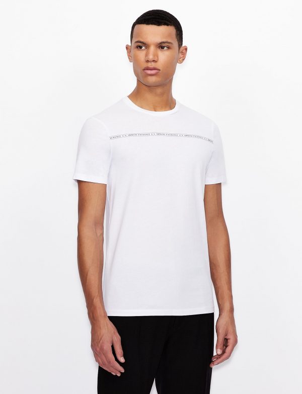 ARMANI EXCHANGE-T-shirt  Bianca slim fit in cotone