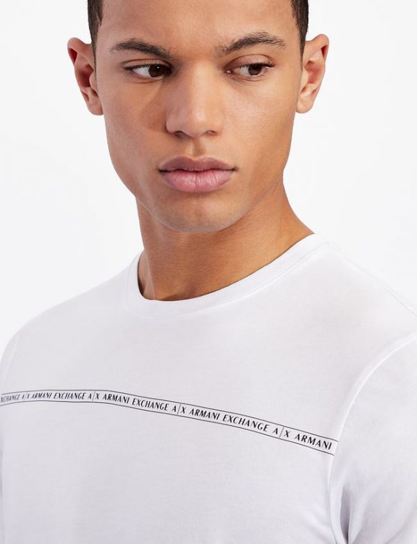 ARMANI EXCHANGE-T-shirt  Bianca slim fit in cotone