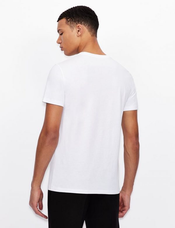 ARMANI EXCHANGE-T-shirt  Bianca slim fit in cotone