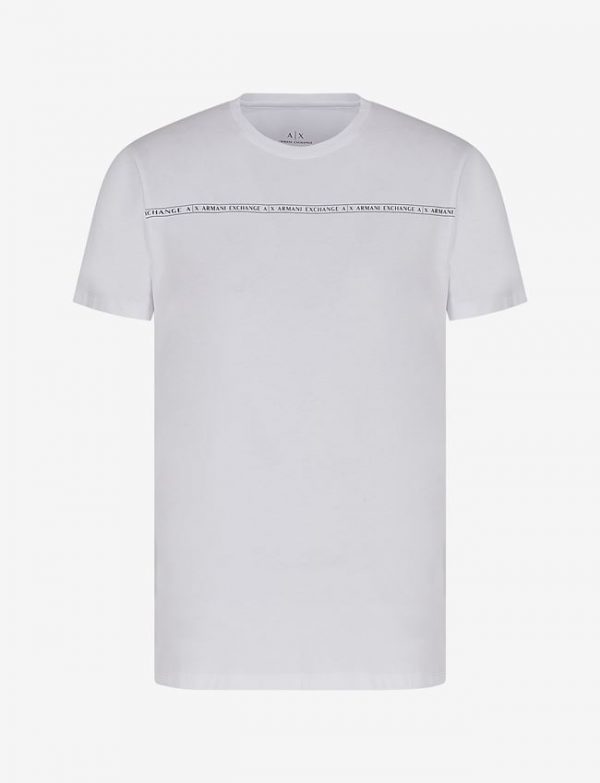 ARMANI EXCHANGE-T-shirt  Bianca slim fit in cotone