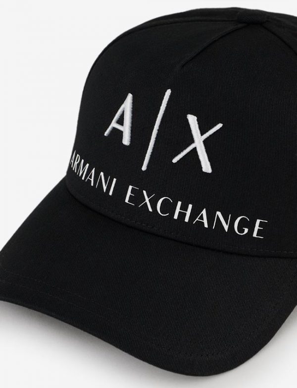 ARMANI EXCHANGE-Cappello in cotone con visiera Nero