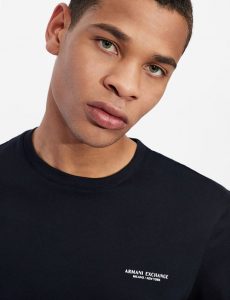 ARMANI EXCHANGE – T-Shirt Uomo Regular Fit in Jersey Blu Navy