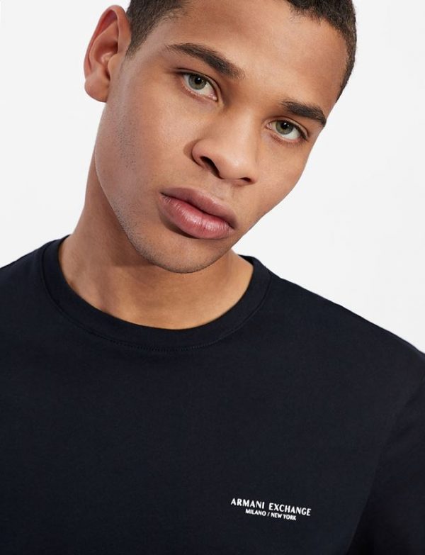 ARMANI EXCHANGE – T-Shirt Uomo Regular Fit in Jersey Blu Navy