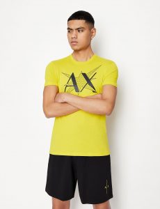 ARMANI EXCHANGE-T-SHIRT GIALLA CON LOGO