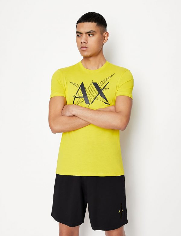 ARMANI EXCHANGE-T-SHIRT GIALLA CON LOGO
