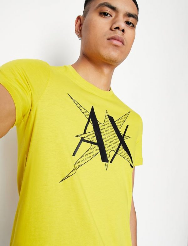 ARMANI EXCHANGE-T-SHIRT GIALLA CON LOGO