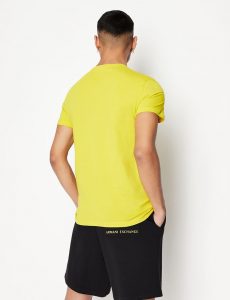 ARMANI EXCHANGE-T-SHIRT GIALLA CON LOGO