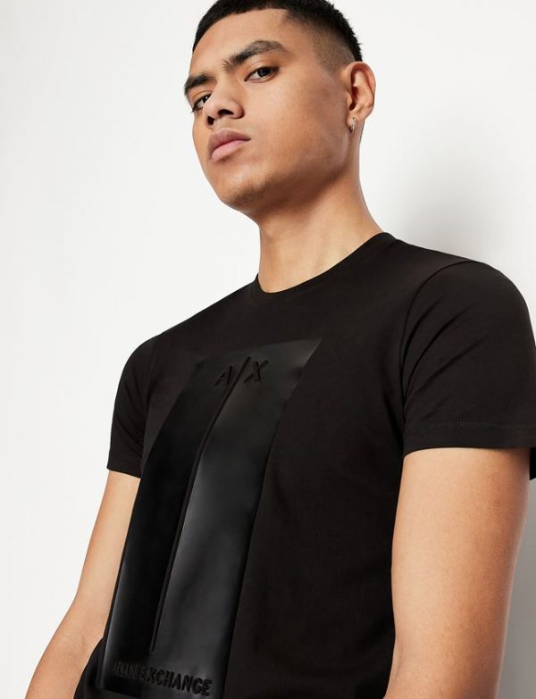 ARMANI EXCHANGE-T-shirt Nera con stampa