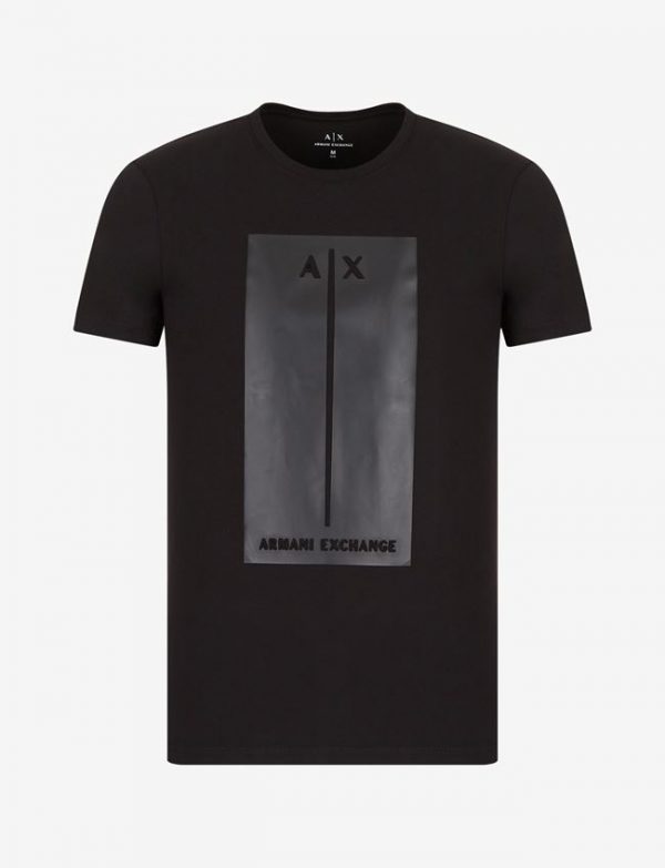 ARMANI EXCHANGE-T-shirt Nera con stampa