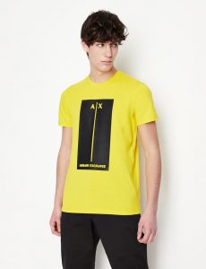ARMANI EXCHANGE-T-shirt Gialla con stampa