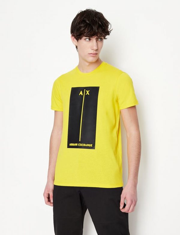 ARMANI EXCHANGE-T-shirt Gialla con stampa