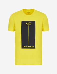 ARMANI EXCHANGE-T-shirt Gialla con stampa