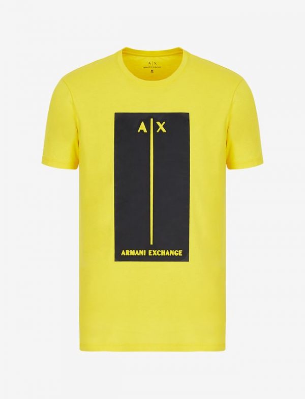 ARMANI EXCHANGE-T-shirt Gialla con stampa