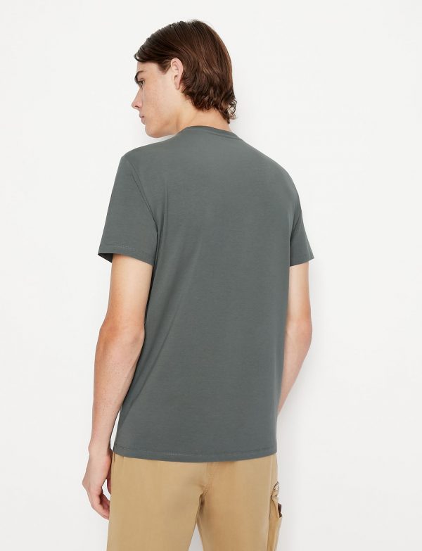 ARMANI EXCHANGE-T-SHIRT VERDE SCURO CON LOGO