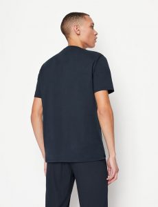 ARMANI EXCHANGE-T-shirt Blue Navy regular fit in jersey di cotone