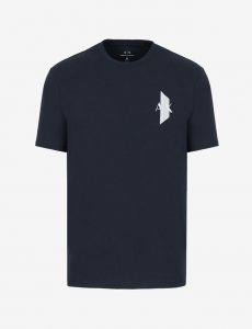 ARMANI EXCHANGE-T-shirt Blue Navy regular fit in jersey di cotone