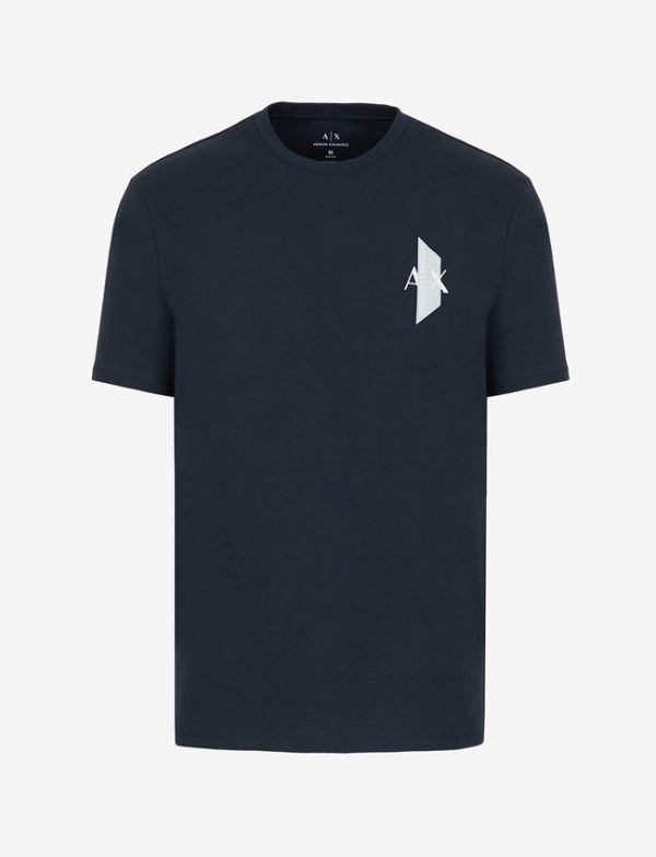 ARMANI EXCHANGE-T-shirt Blue Navy regular fit in jersey di cotone